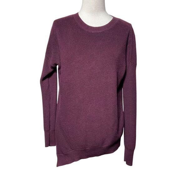 Athleta Purple Asymmetrical Long Sleeve Oversize Tunic Sweater XS - Picture 1 of 4